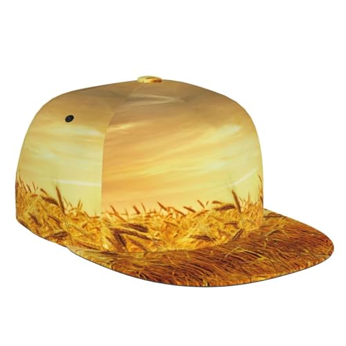 GTDEALS Universe GalactSpace Boné de beisebol de aba plana, unissexo, ajustável, para adultos, durável, para exteriores, Campo de trigo