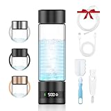 Feelhap Wasserstoff-Wasserflasche,2025 Neu Tragbarer Wasserstoff Wasserflaschen Generator mit Digitalanzeige,Hydrogen Water Bottle mit PEM-Technologie,H2-Konzentration Bis Zu 5MIN/6,85PPM(Schwarz)
