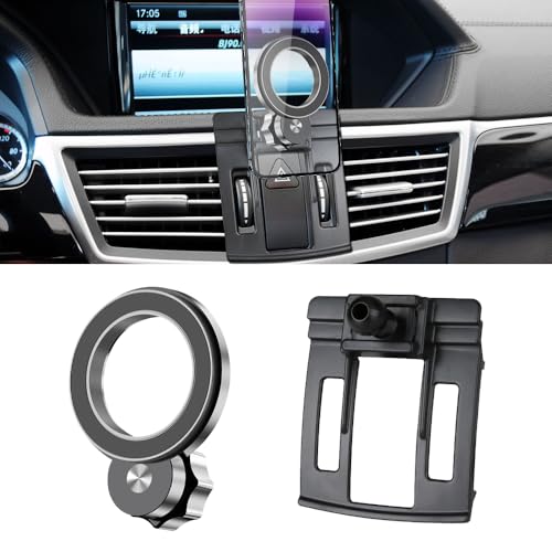 JIEZMO Car Magnetic Phone Mount for Mercedes Benz E-Class 2010 2011 2012 2013 E350 E400 E550 E63 AMG Auto Interior Accessories Best Cellphone Holder Mobile Cell Phones Navigation Charging Screen Stand