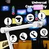BOMGE Boom Arm Mic Stand - Adjustable Heavy Duty Suspension Boom Scissor Arm Stand with Cable Management Channels, Desk Clamp for Podcasts, Streaming, Gaming, Home Office, Recording (WHITE) #3