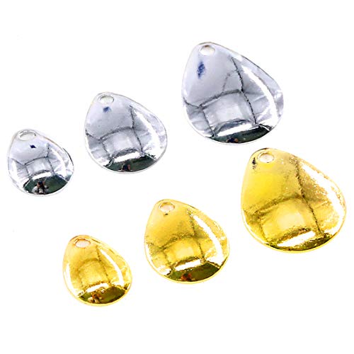 Swpeet 60Pcs Gold And Sliver Fishing Spoons Rigs Spinner Blades Baits Kit, Spinner Spoons Tackle Diy Fishing Lures Accessories Perfect For Hard Lures Worm Spinner Baits Spoons Rigs Making #TOP3