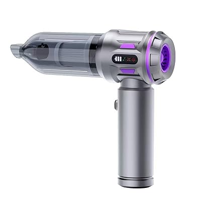 Kcuskl Handheld Vacuum Cordless with Brushless Motor,17000PA Strong Suction Hand Held Car Vacuum Cleaner Rechargeable,3 Suction Modes,4 in 1 Air Duster&Vacuum with Multi-Nozzles for Car,Home Office