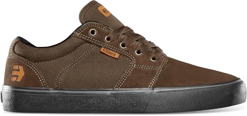 Image of Etnies Barge LS - Classic Skate Look, Slim Vulcanized Silhoutte, Hefty Armored Collar, Reinforced Vulc - Brown /Black - 11