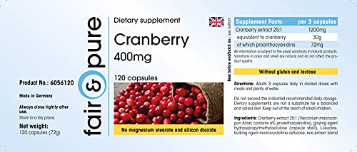 Cranberry Kapseln hochdosiert 1200mg von Fair & Pure