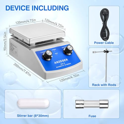 ANZESER Lab SH-2 Magnetic Stirrer Hot Plate, Stir Plate, Magnetic Mixer, 100~2000rpm, 180W Heating Power 380°C, 1 Year Warranty by ANZESER - Image 5