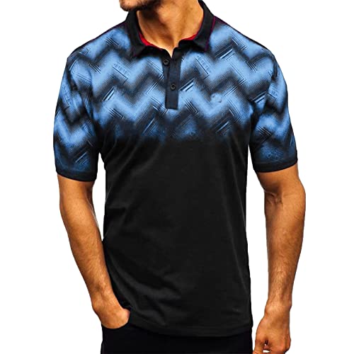 Bagelise Men's Short Sleeve Shirt Breathable Athletic Golf Shirt Tennis Casual T-Shirt Print Athletic Casual Golf Golf Shirt Men Slim Fit 4Th Of July Blue #TOP15
