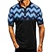 Beokeuioe Camicia da uomo a tinta unita, per il tempo libero, da lavoro, alla moda, casual, per lo sport, con colletto da torne/a maniche corte, A-blu, XXL