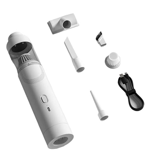 ATUMY Aspirador Mano Aspiradora portátil para Coche, miniaspiradora inalámbrica de Mano, Gran succión, Potente para máquina de Limpieza de electrodomésticos Portátil Aspiradores(White)
