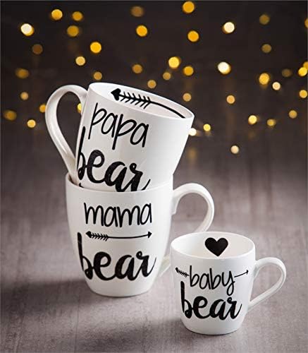 Cypress Home Beautiful Bear Family Ceramic Cup O' Java Cup Gift Set - 6 x 4 x 4 Inches Indoor/Outdoor home goods For Kitchens, Parties and Homes