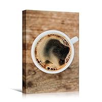 Canvas Wall Art Coffee Cup Coffee Drinks Farmhouse/Country Kitchen Multicolor Photography Urban - 12x18 inches
