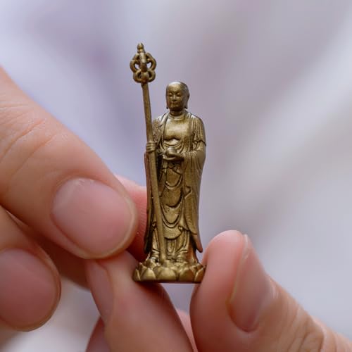 Figura Decorativa Mini Buda Ksitigarbha de Latón miniatura 7