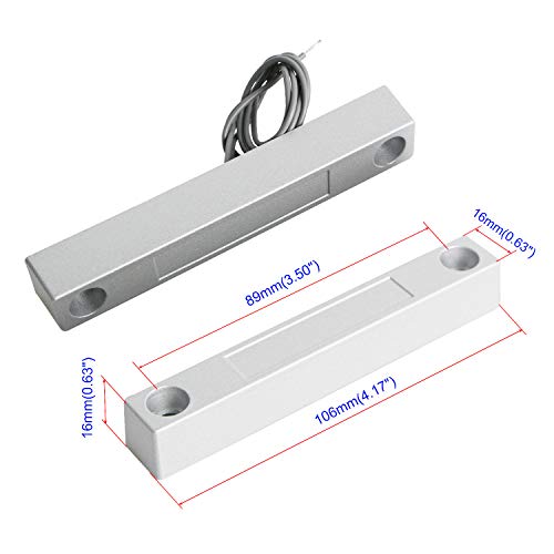 Aoje-Link Mc-58 Nc Wired Magnetic Switch Door Window Reed Switch Micro Alarm Magnetic Contact Security Silver Gray 2Pcs #TOP1