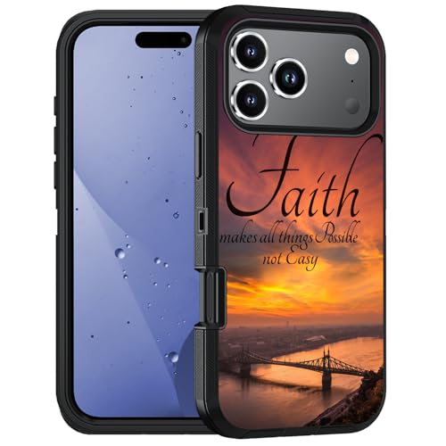 Case for iPhone 18 Pro/iPhone 17 Pro, Faith Makes Things Possible Not Easy