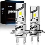 FRANXI H7 Bulbs, Super Bright Fog Lights 6000K Cool White, 1:1 Size Design with Cooling Fan, Plug and Play, Pack of 2