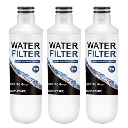 FML-5 GF-1000P RWF4700AC WD-F46 RWF4700A RWF4700B SP-LE1000 WS646A Water filter for LG & Kenmore (NSF Certified) Refrigerator Replacement Filter 3-Pack.