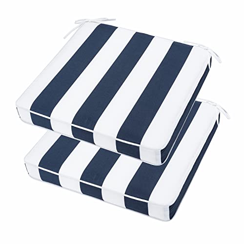 Jmkaixin Patio Chair Cushion 19 X 19 Inch Waterproof Outdoor Seat Cushions For Patio Furniture Garden Sofa Couch Chair Pads With Adjustable Straps, Set Of 2 #TOP4