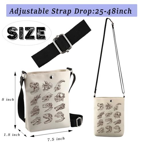 BDPWSS Dinosaur Themed Gifts Dinosaur Head Skeleton Crossbody Bag for Dino Skull Fans Handbag2