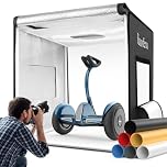Photography Photo Studio Light Box, Huzofexo Professional Dimmable Shooting Tent Kit with CRI98 LED Light & 6 Color Backdrops, Multi-angle to shoot (80cm/32in)