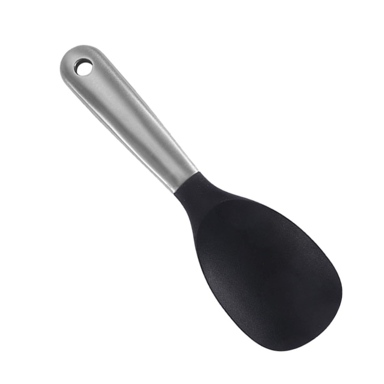 OUNONA 1Pc Stainless Steel Rice Spoon with Hanging Hole Easy to Store Kitchen Utensil Comfortable Handle for Home Restaurant Hotel Dining Use and Easy to Clean