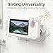Tasunte Shower Phone Holder with Wireless Bluetooth Speaker, Waterproof Shower Phone Case for Any Phone, Hands-Free Bathroom Entertainment, Play Music and Take Calls (White)