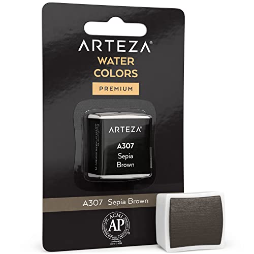 Arteza Watercolor Half Pan A563 Sepia Brown #TOP18