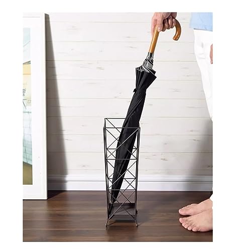 Porte-parapluie métallique pour sol sec et rangement de bâtons - 8