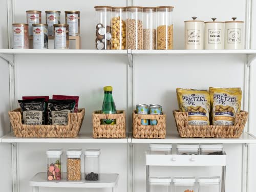 Storageworks Water Hyacinth Wicker Baskets For Storage, Pantry Baskets Organization And Storage, Pantry Storage Baskets, Handwoven Wicker Baskets For Shelves, 2 Pack #TOP4