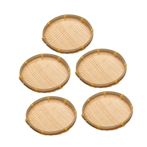 SOLUSTRE 5Pcs Storage Baskets Woven Dried Fruit Holders for Home Organization Versatile Kitchen Decor Rustic Design for Serving Snacks and Sundries