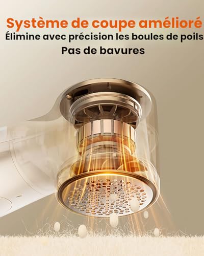 GAIATOP Rasoir de Tissu Rechargeable pour Pull, Anti-Peluches, Affichage numérique Intelligent, pour vêtements et Meubles, Blanc (1 pièce) – vue 5