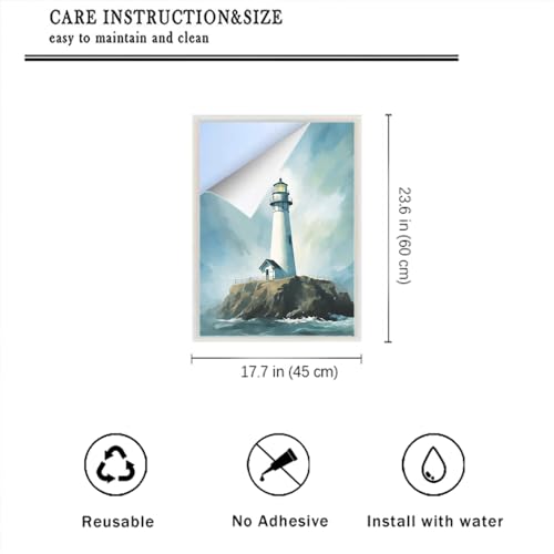 Película decorativa para ventana diseño Faro blanco 17.7x23.6 in miniatura 2