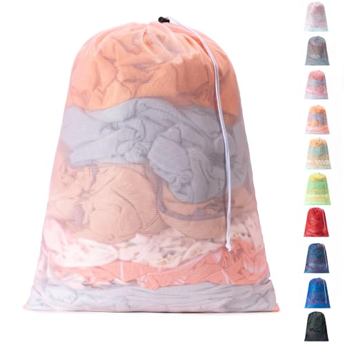 1 Pack Mesh Travel Laundry Bag 24" x 36"Extra Large Dirty Clothes Organizer