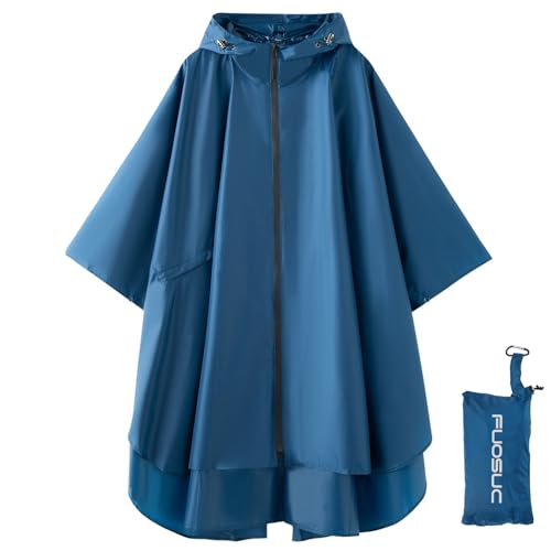 Image of Hooded cape style waterproof raincoat suitable for outdoor activities, hiking, mountaineering, and both men and women