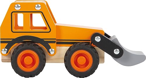 Small Foot Excavator made of FSC® 100%-certified wood, toy truck w/frontloader for kids aged 18+ months, 12447 - Image 2