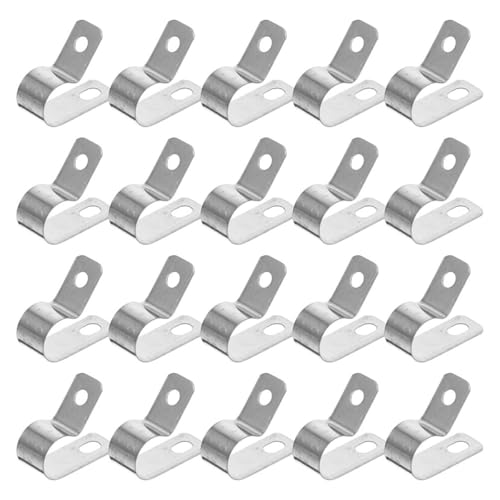 Artibetter Clips Câbles R Épais en Aluminium Anti-Feu Lot de 50 Clips Métalliques pour Gestion des Câbles Électriques Fixation Solide pour Fils et Cordons Usage Domestique et Bureau