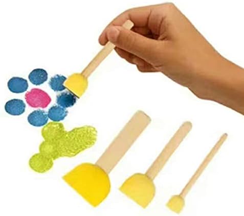 Laileya 5pcs Practical Assorted Round Paint DIY sponge Assorted sponge Foam Sponge Brush Set Painting Tools for Kids Painting Crafts and DIY