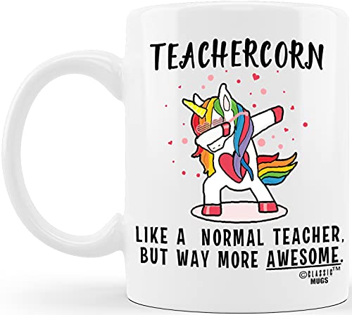 Classic Mugs Teachercorn Unicorn Teacher Gifts Funny Novelty Coffee Cups For Teachers Appreciation Gifts For Men Women Assistant Educator Paraprofessional From Parent Student Gift Coffee Mug Tea Cup #TOP1