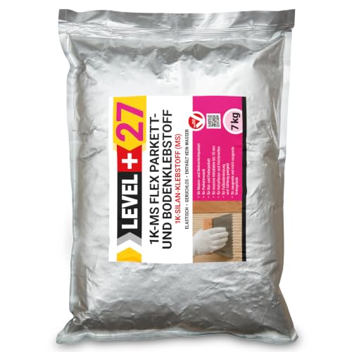 LEVEL+27 Colle de parquet Flex Silan 1K-MS 7 kg pour parquet, liège et sols en bois