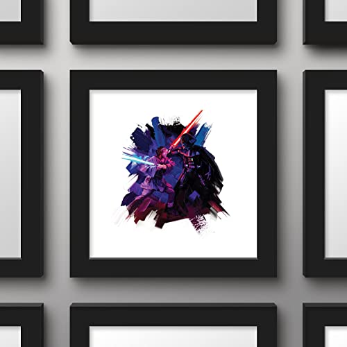 Trends International Gallery Pops Star Wars: Obi-Wan Kenobi - Darth Vader Saber Fight Badge Wall Art, Black Framed Version, 12'' x 12'' by Trends International - Used condition - Image 3