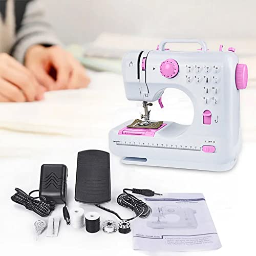 Miniatura 5 de Retoo Máquina De Coser Portátil Con 2 Velocidades Mini Máquina Con Luz De Trabajo, 12 Tipos De Puntadas Diferentes Con Pedal, Para Niños Y Principiantes, Kit De Costura, Pies Antideslizantes