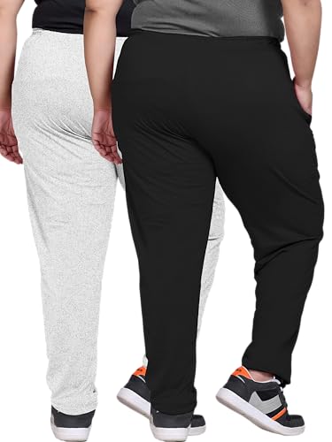 Image of Elite soul Womens Regular Fit Cotton Track Pants | Casual & Sports Trousers | Plus Size Bottoms for Lounge, Gym & Night Wear | Sizes XL, 2XL, 3XL, 4XL, 5XL