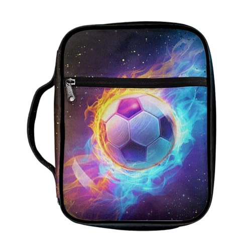 Coldinair Cool Soccer Bible Cover for Boys Kids Teen,Bible Carrying Case for Church Bible Protector with Handle,Kids Bible Cover Holder with Pocket