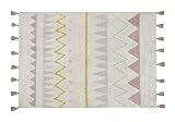 Lorena Canals – Alfombra Azteca Natural Grande, Lavable, de algodón, Color Nude Vintage (140 x 200 x 30 cm)