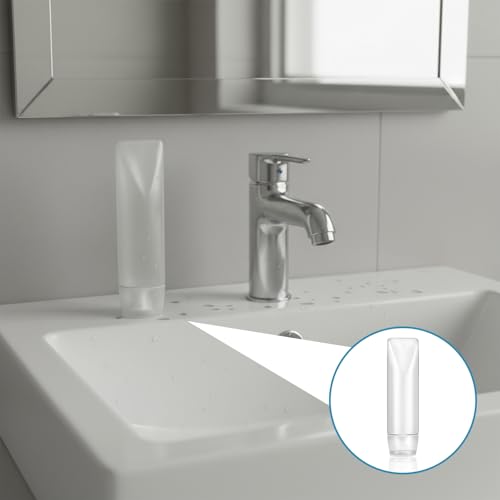 5 Stück Transparenter Reiseflaschen zum Befüllen Reisegröße Behälter Reisebehälter für Flüssigkeiten Reiseflaschen Set Travel Bottles Reise Kosmetik Behälter für Reisen DIY Balsam Kosmetik (50ml)