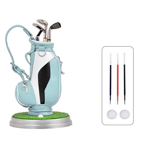 Leather Golf Pen Holder With Three Golf Club Pen For Writing, Suitable For Desk Decoration, Golf Cake Decoration, Unique Gift For Men Boss Dad Golfer Colleagues, Interesting And Novel Birthday Gift #TOP24