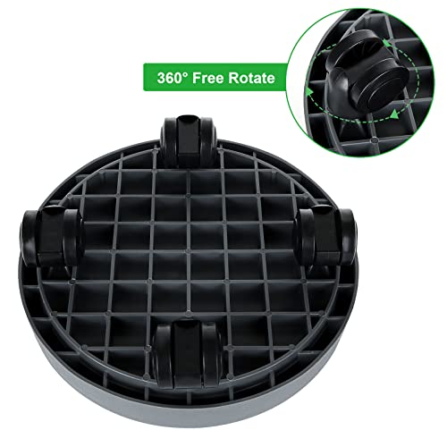 Ziqi 3Pcs 10 Inch Gray Plant Caddy, Round Flower Pot Mover, Dolly Planter Caddies With Wheels For Outdoor/Indoor Pallet Saucer Heavy Duty Garden - Loading Capacity 130 Lbs #TOP3