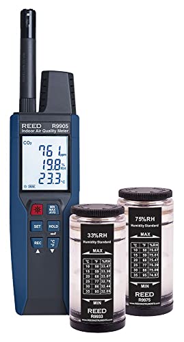 REED Instruments R9905-KIT Data Logging Indoor Air Quality Meter with Humidity Calibration Standards