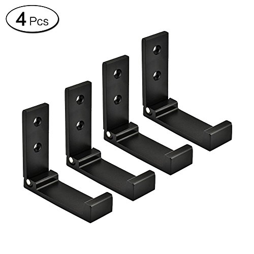 margueras 4pcs gancho plegable gancho para perchero plegable de ropa de baño, negro