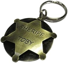 Unique Pet Id Tag-Fun pet Sheriff Star Dog Id -Custom Stamped Dog Collar Name Tag-Law Enforcement -Personalized Id(1 1/2")
