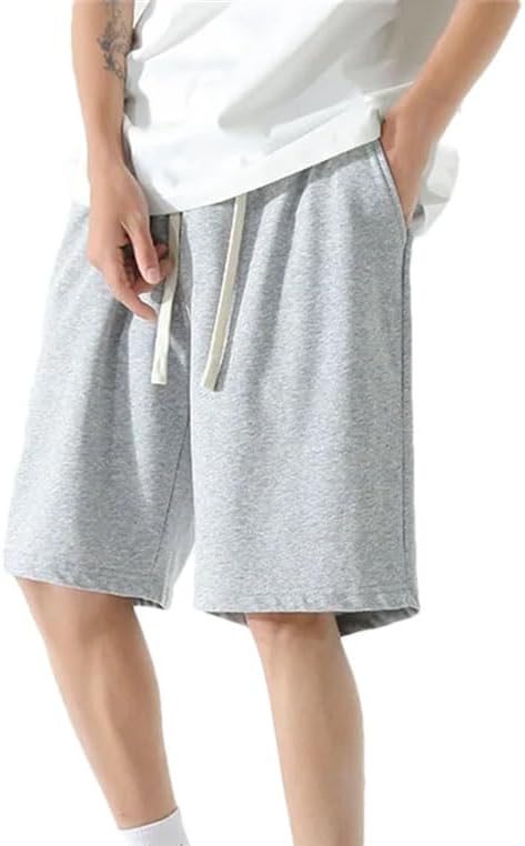 Men's Solid Color Casual Elastic Drawstring Stitching Simple Home Sports Shorts