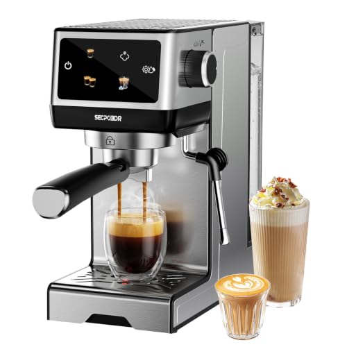 20Bar Espresso Machine with Poweful Milk Frother Rapid Cold Brew, Easy to Use Compact Espresso Maker, Fast Heat 1350W Barista-Quality Home Cappuccino Latte Machine,45oz Water Tank, Silver